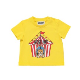 T-shirt Moschino gialla neonato estiva mezza manica con stampa teddy 6 mesi- 3 anni
