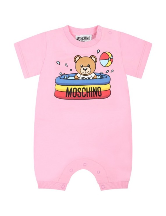 Pagliaccetto Moschino neonata rosa estivo collezione p/e 2022 1 mese- 9 mesi