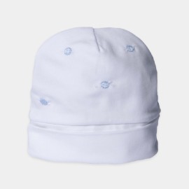 Cappellino bianco in cotone estivo Lalalu' neonato 0 mesi- 6 mesi